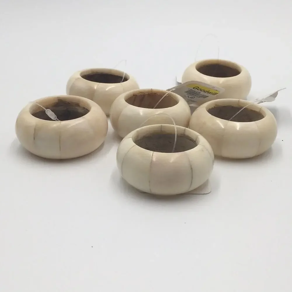 Home Decor napkin holders (6) made out of bone NEW